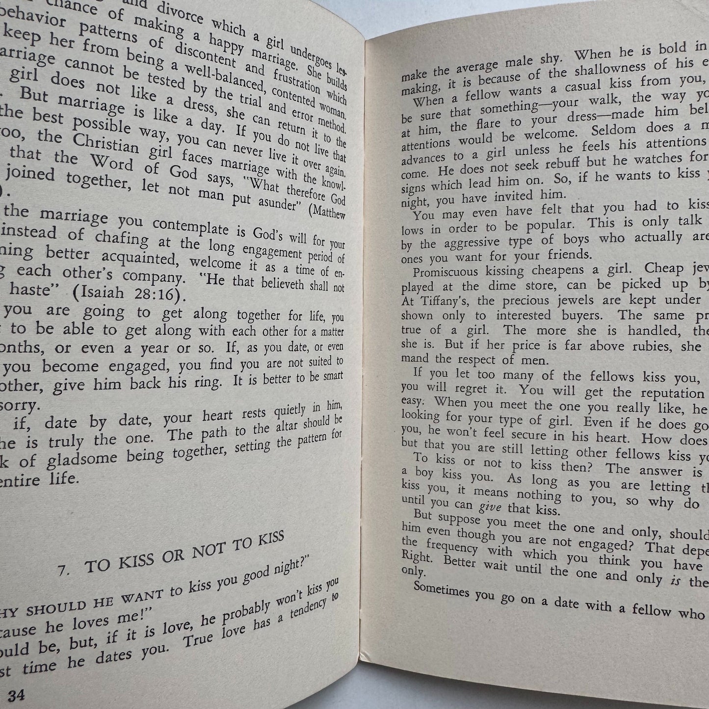 Just For Girls, 1956 Christian Dating and Etiquette Guide