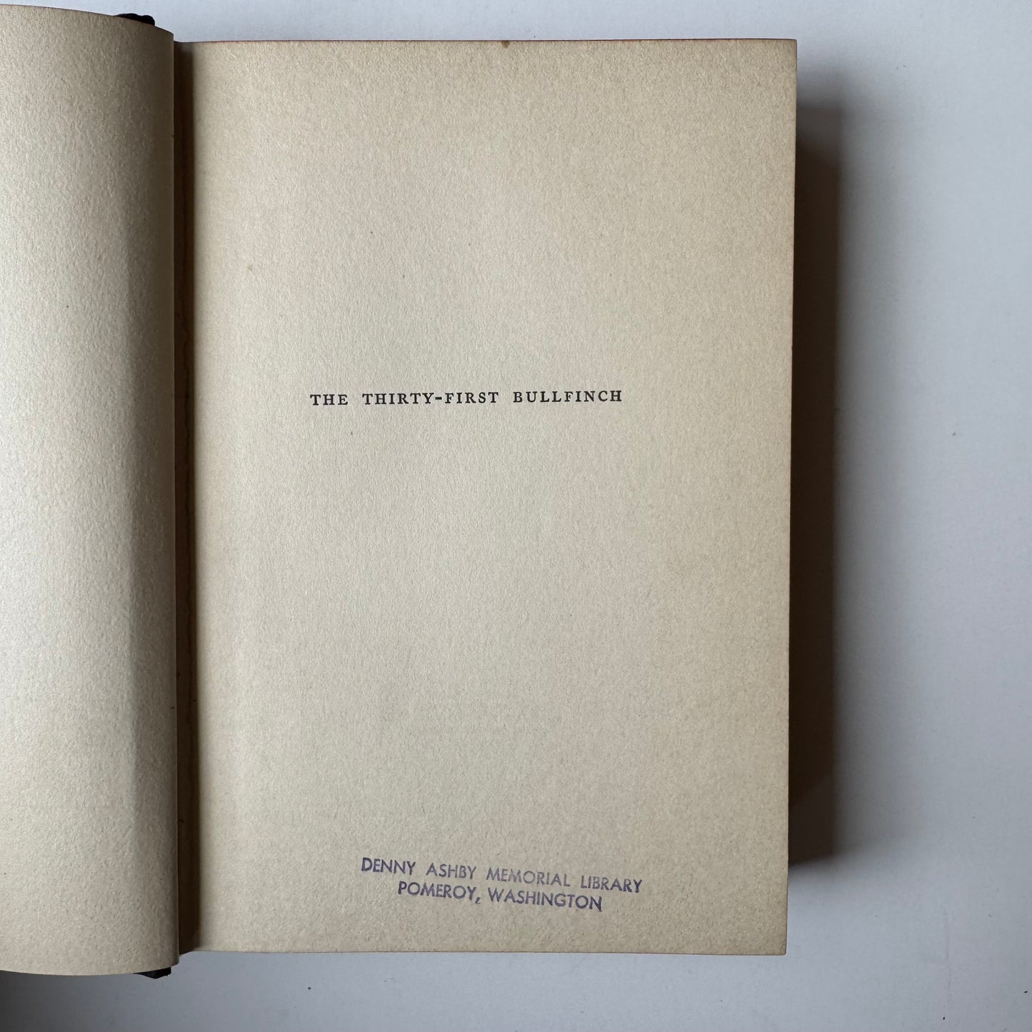 The Thirty-First Bullfinch, The Crime Club Hardcover, 1930