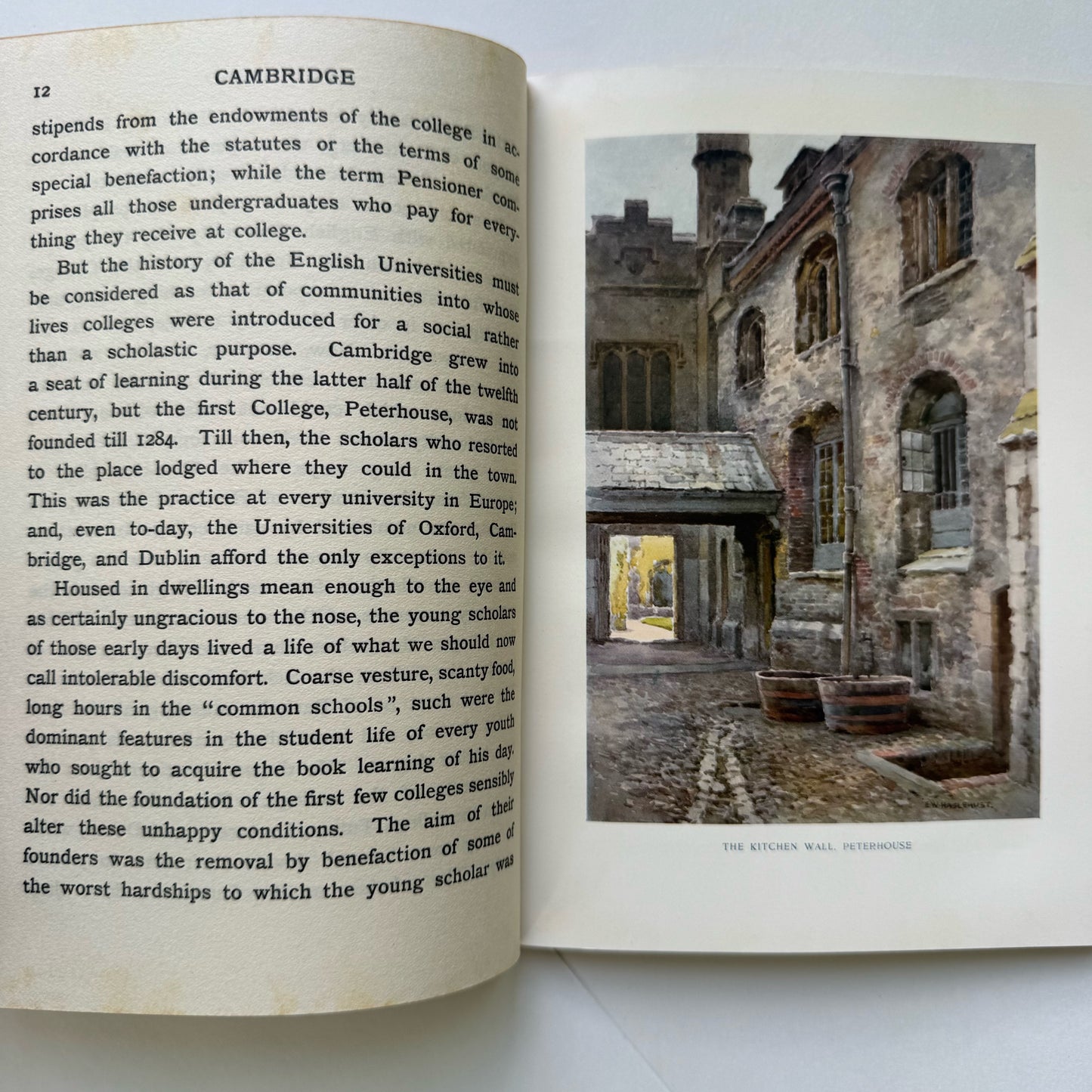 Cambridge Described by Noel Barwell Painted by E.W. Haselhust, Vintage Travel Guide