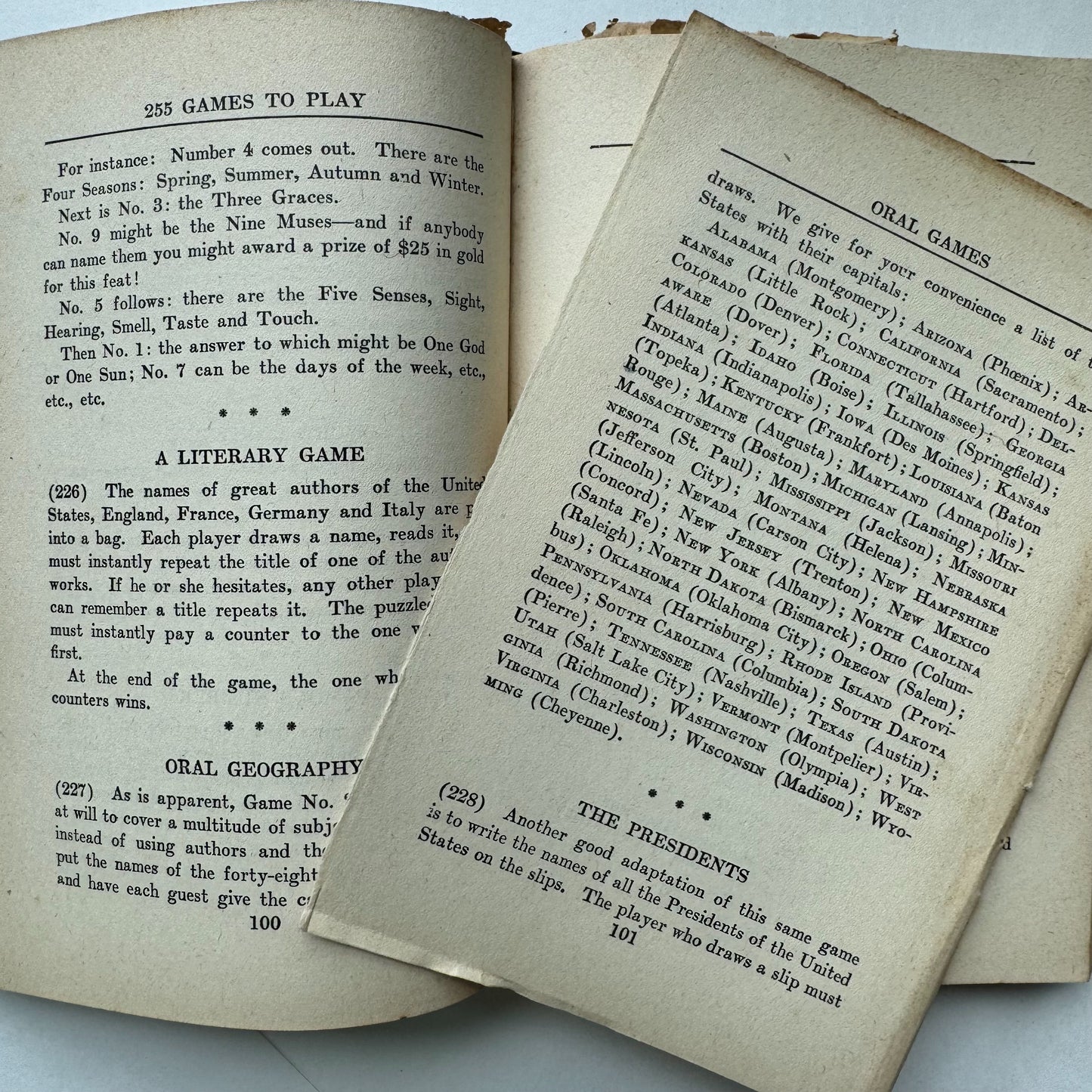 255 Party Games to Play, 1945 Hardcover How-To Guide