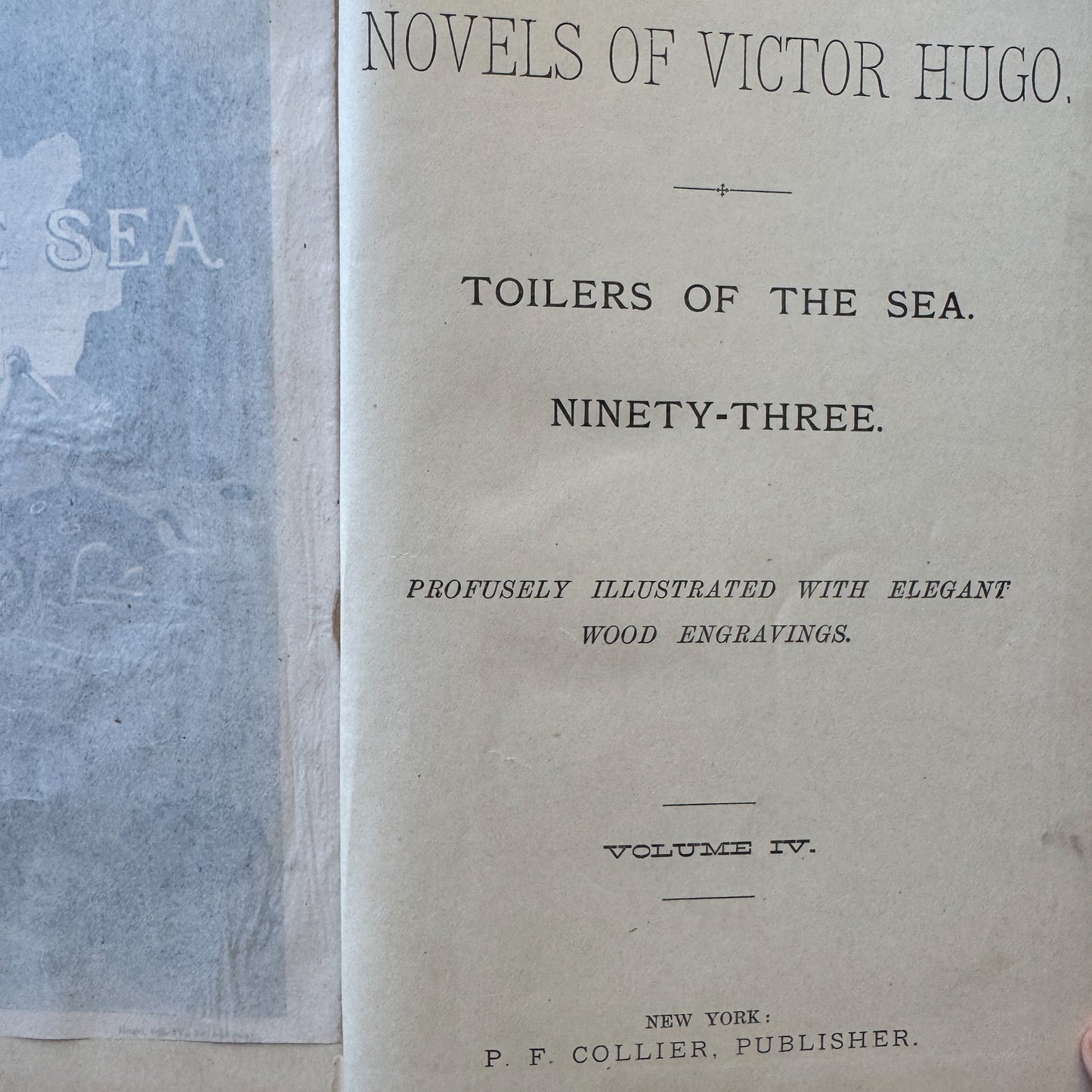 The Works of Victor Hugo, Illustrated, Partial Set, Antique Collier Brown Oversized Hardcovers