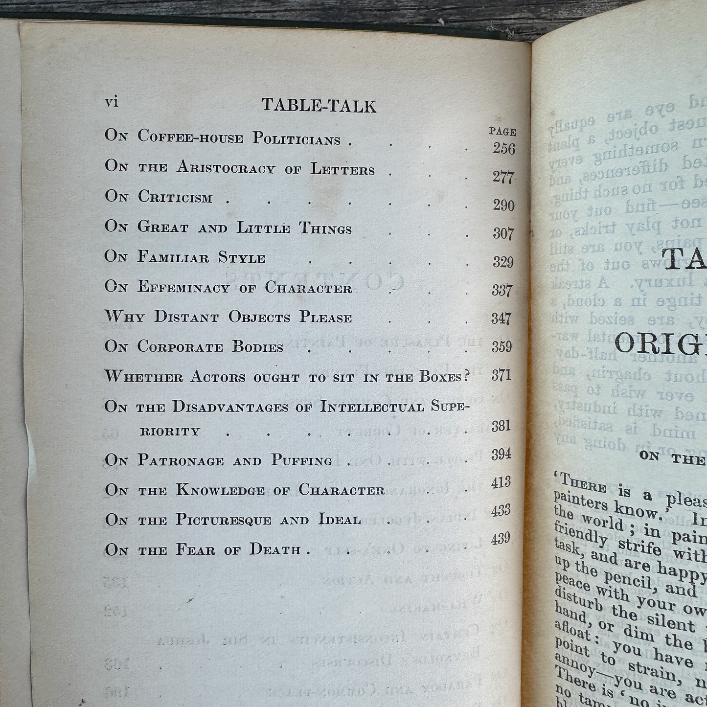 Table Talk, William Hazlitt, The World's Classics Edition