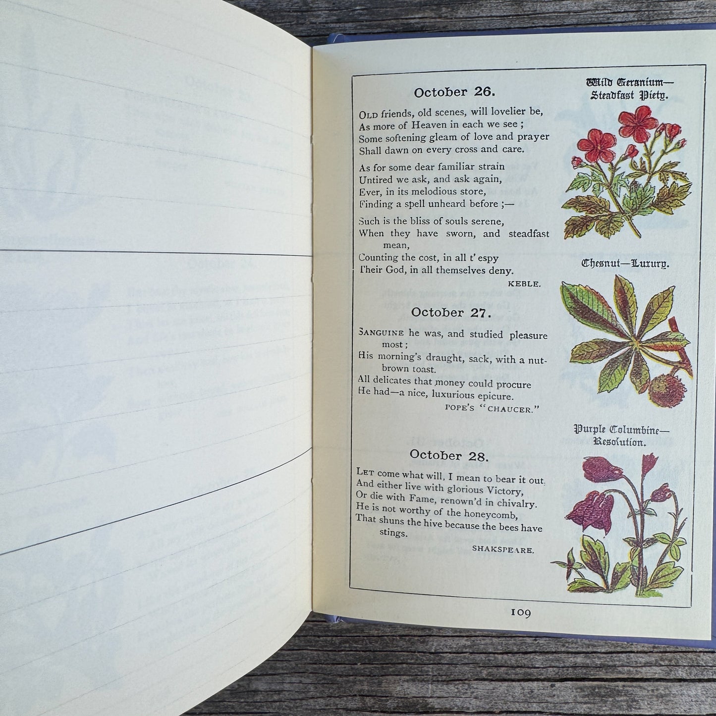 The Floral Birthday Book, Flowers and Their Emblems, Applewood Books