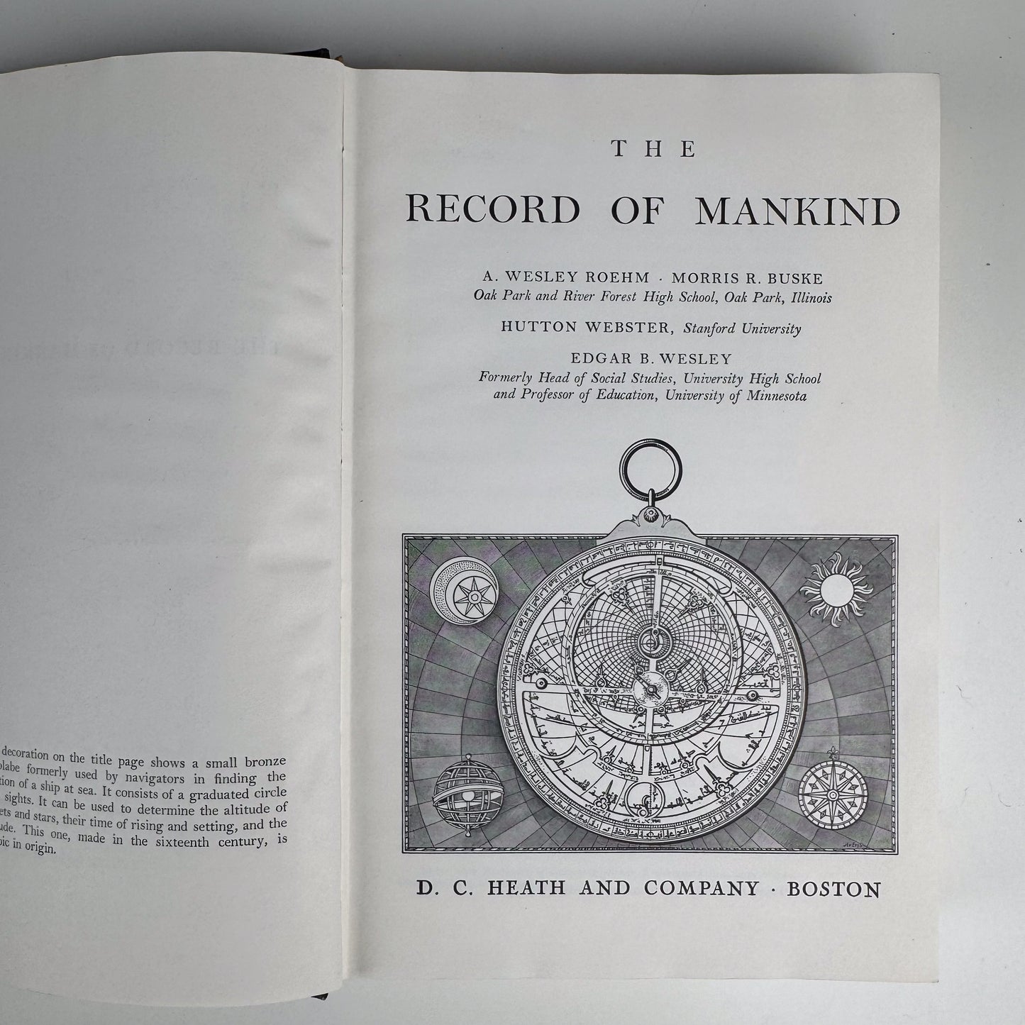 The Record of Mankind, 1954 History School Book