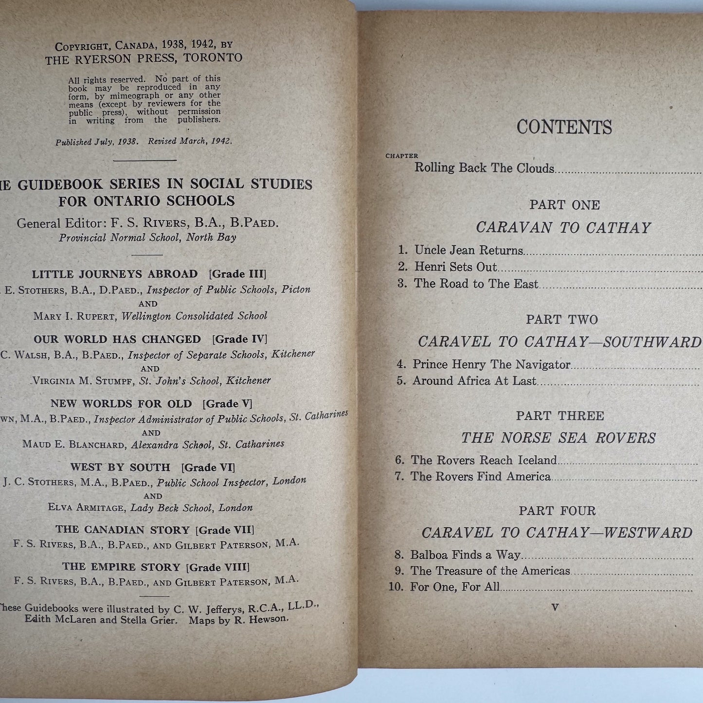 New Worlds For Old, Grade V, 1942 Ontario Social Studies School Book