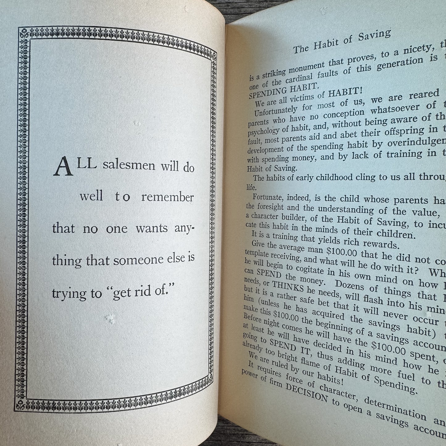 The Law of Success in Sixteen Lessons, Napoleon Hill, 1939, Lesson Four: The Habit of Saving