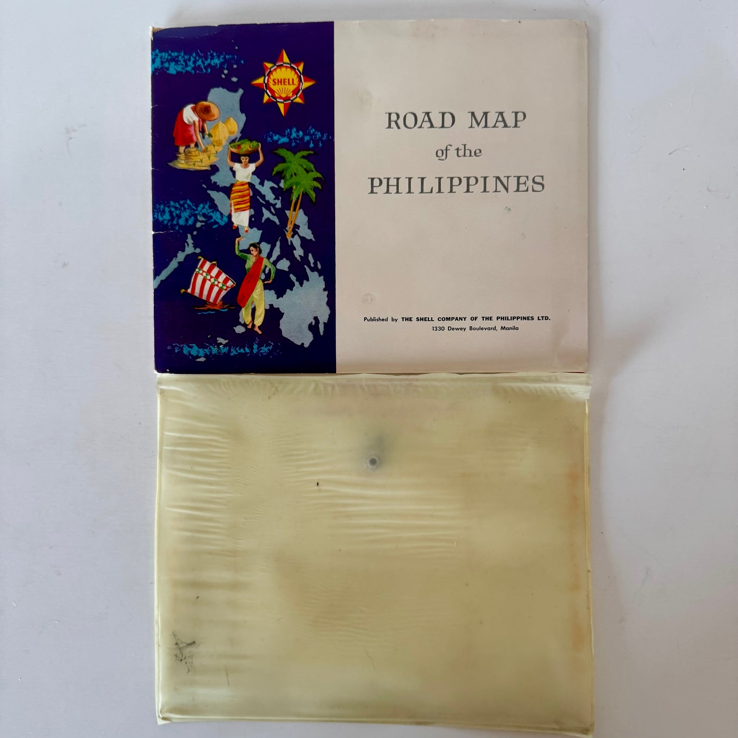 Vintage Road Map of the Philippines, Shell Company, Booklet in Envelope, 1957