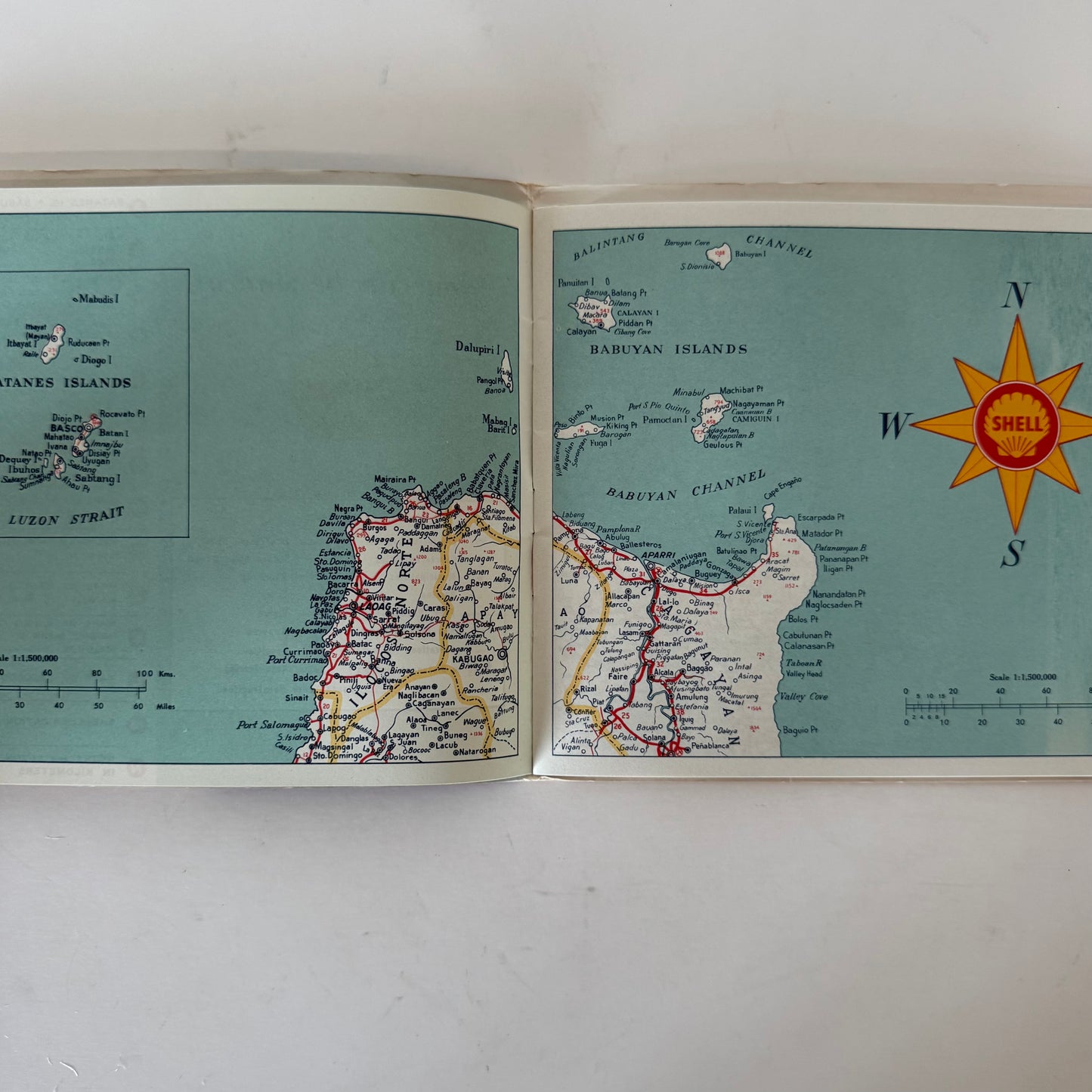 Vintage Road Map of the Philippines, Shell Company, Booklet in Envelope, 1957