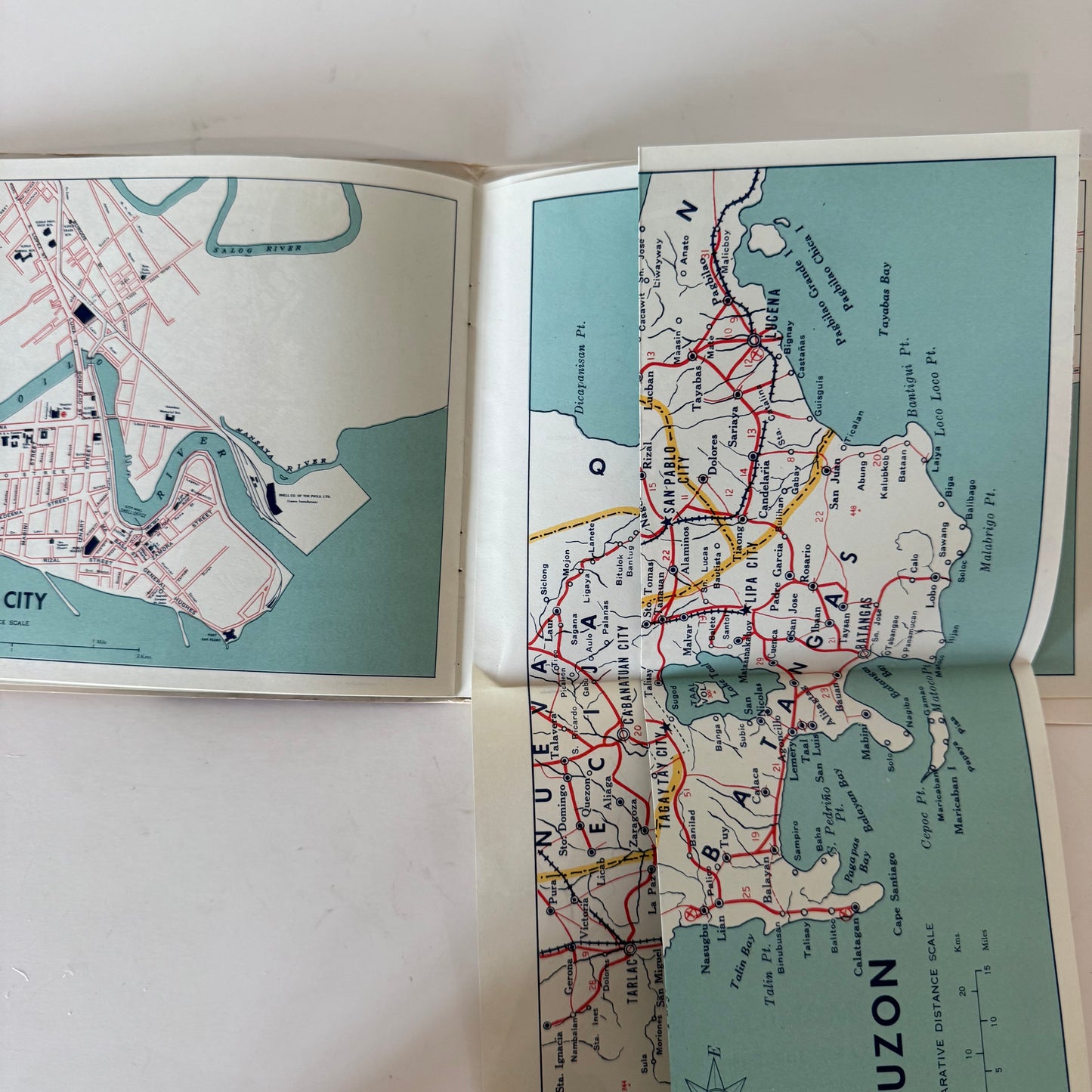 Vintage Road Map of the Philippines, Shell Company, Booklet in Envelope, 1957