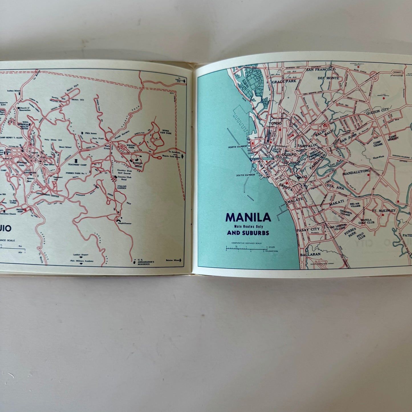 Vintage Road Map of the Philippines, Shell Company, Booklet in Envelope, 1957