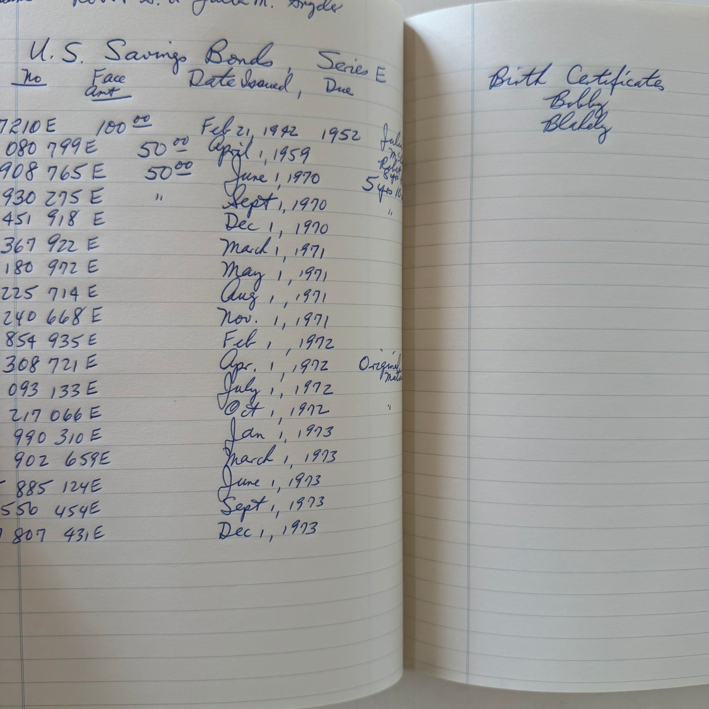 Vintage Federal Supply Service Record Book, 9.75 x 7.5 Inches, Alphabetical Index