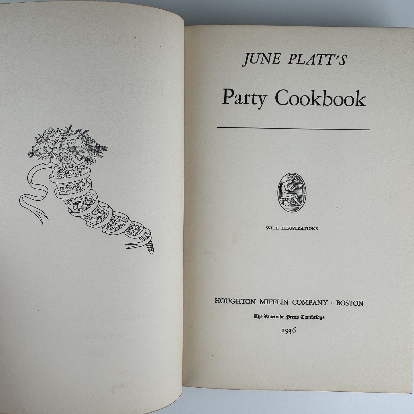 June Platt's Party Cook Book, 1936, Hardcover