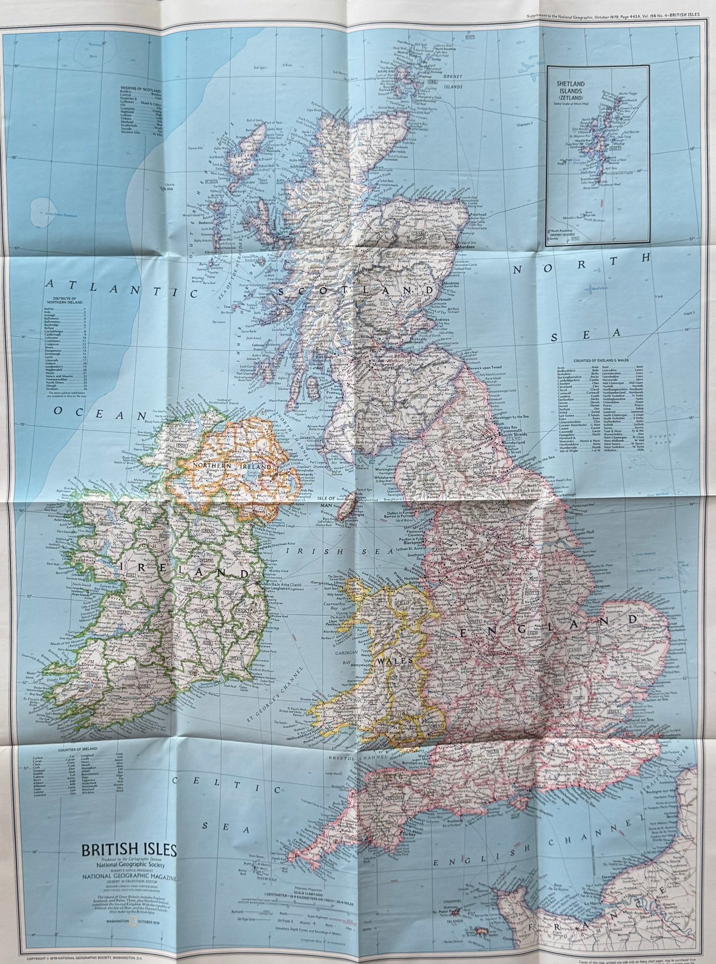 Vintage National Geographic Maps of Medieval England and British Isles