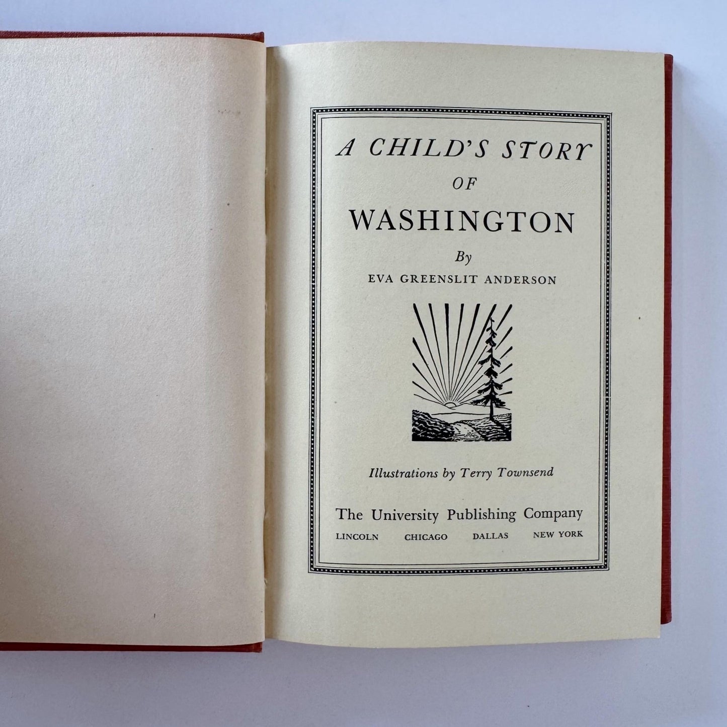 A Child's Story of Washington, 1938 History School Book, Beautiful Illustrations - Pretty Old Books