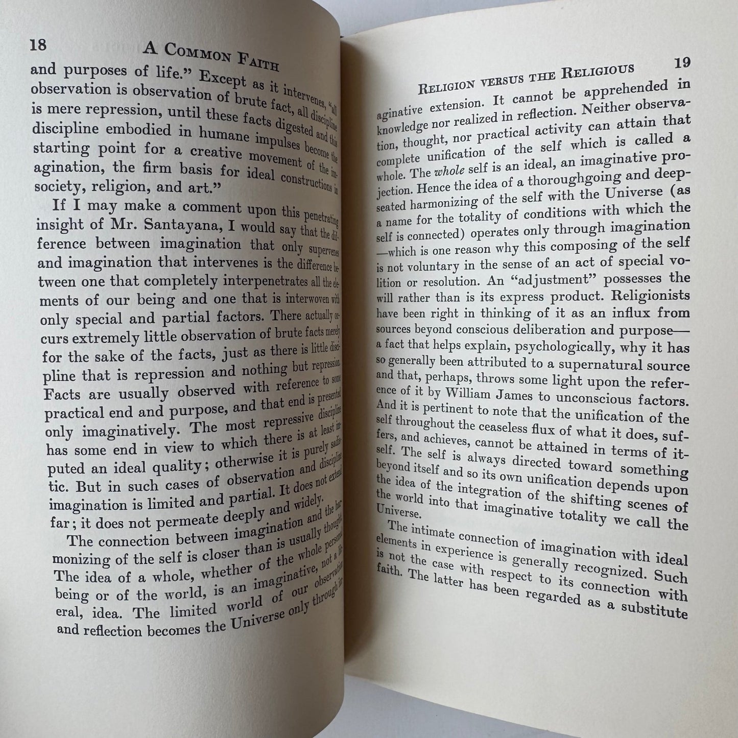 A Common Faith, John Dewey, 1957 Hardcover - Pretty Old Books