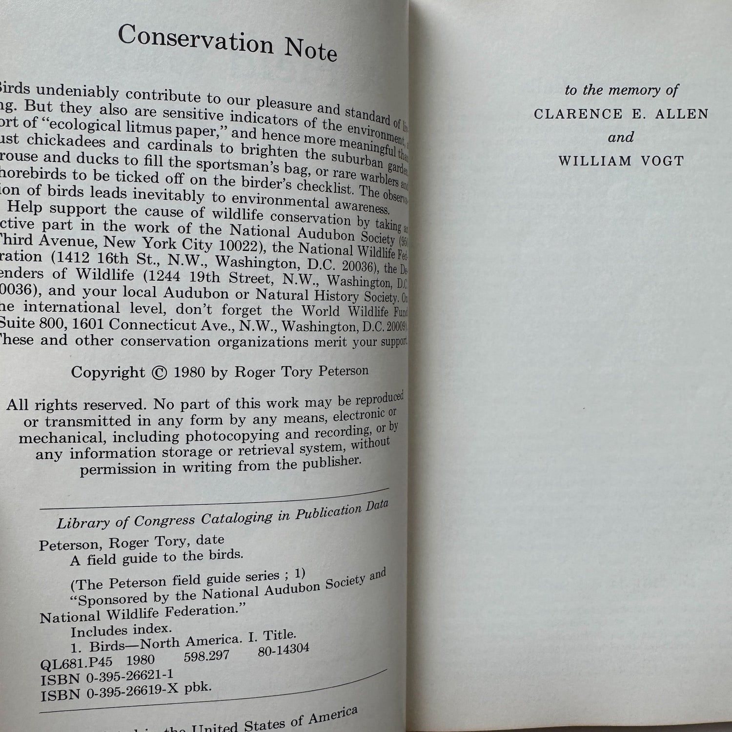 A Field Guide to the Birds, Roger Tory Peterson, Paperback Fourth Edition, 1980 - Pretty Old Books