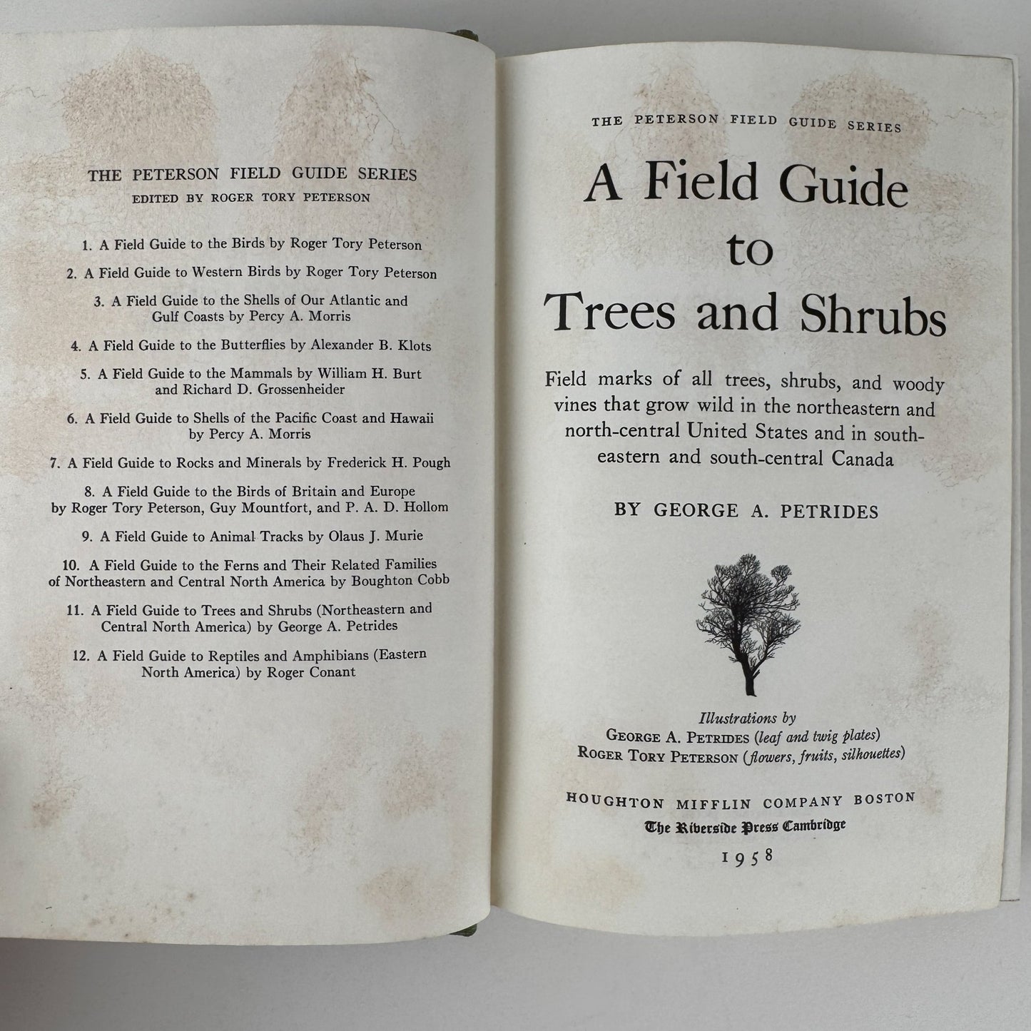A Field Guide to Trees and Shrubs, Roger Tory Peterson 1958 Hardcover First Edition - Pretty Old Books