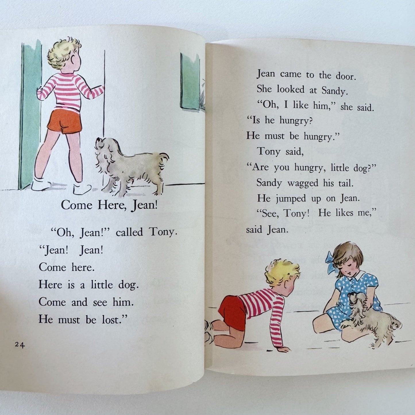 A Home For Sandy, Reading For Interest Series, Early Reader, 1942 - Pretty Old Books