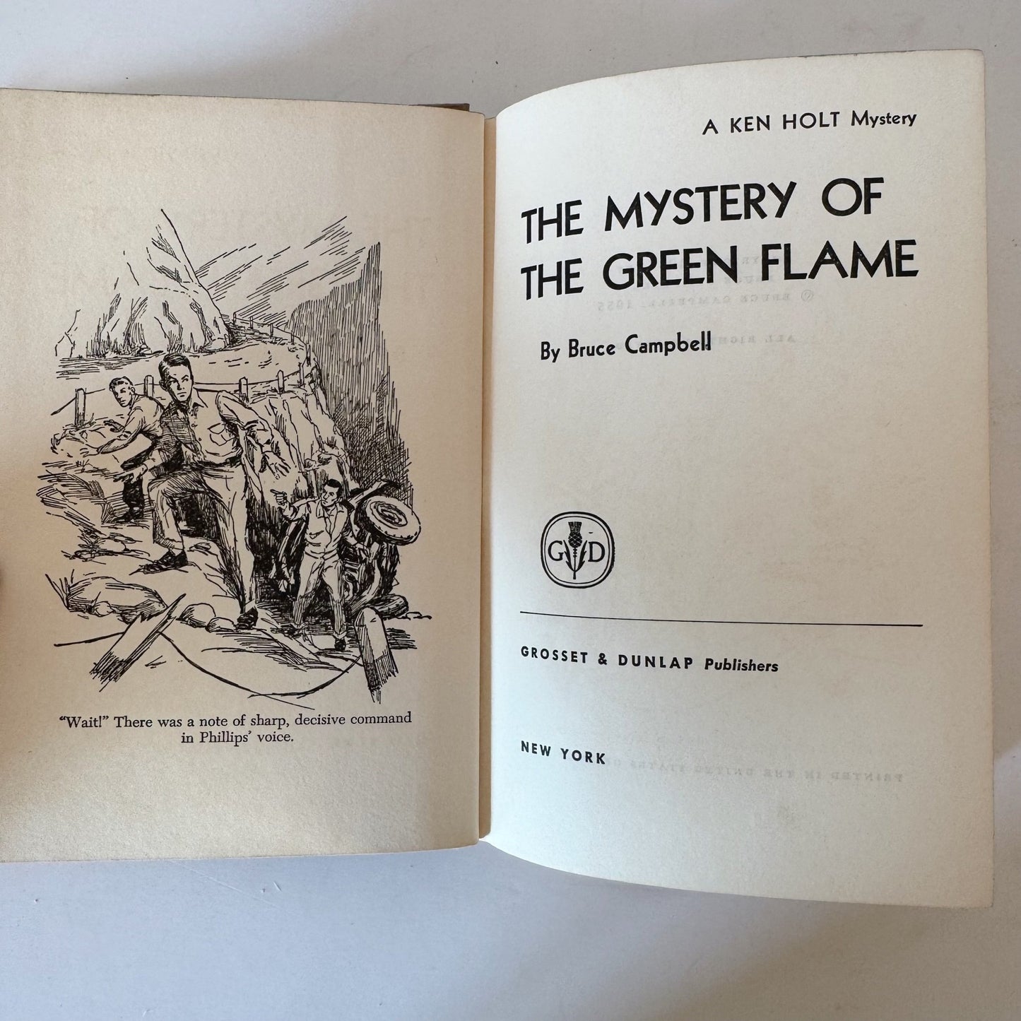 A Ken Holt Mystery, The Mystery of the Green Flame, 1955 Hardcover with Jacket - Pretty Old Books