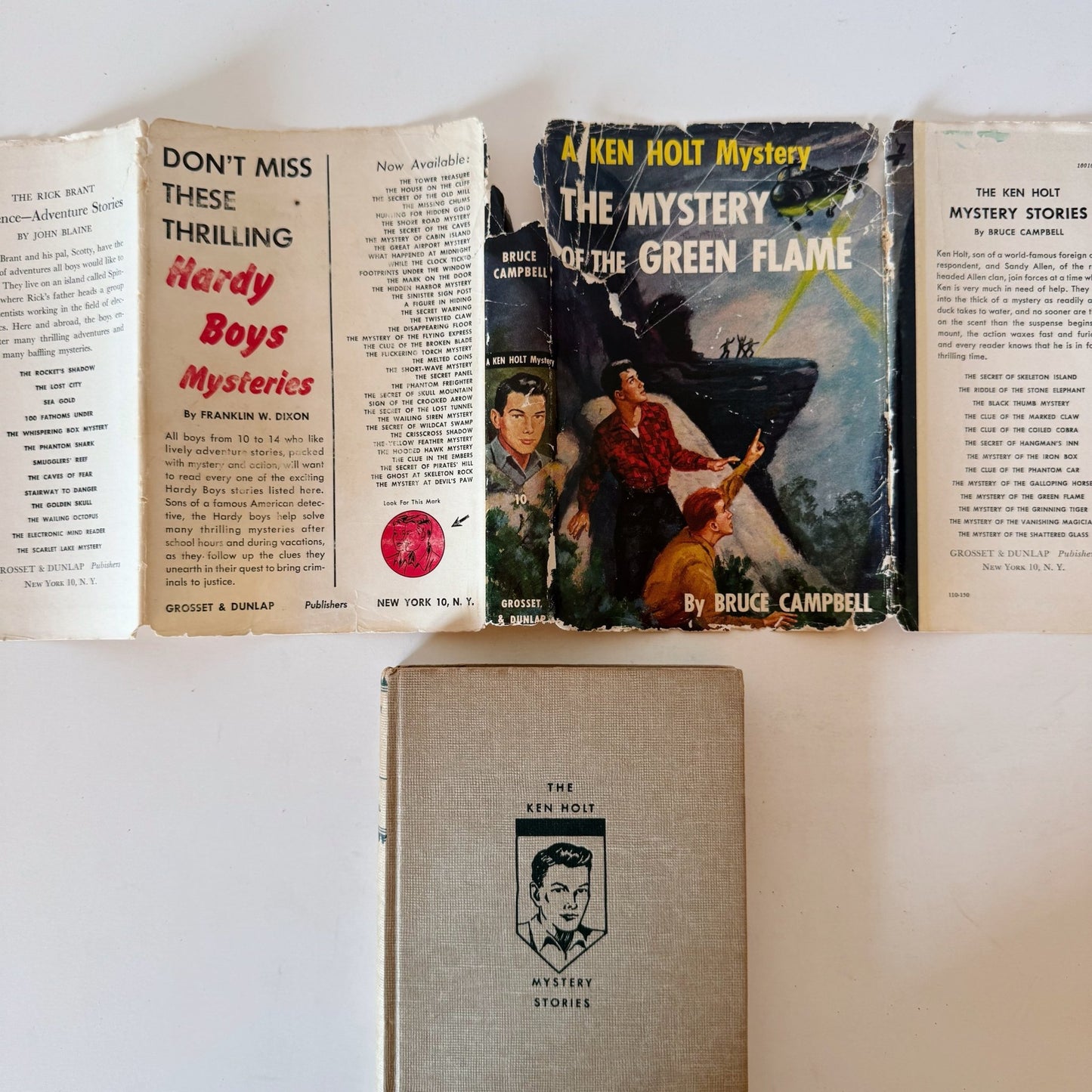 A Ken Holt Mystery, The Mystery of the Green Flame, 1955 Hardcover with Jacket - Pretty Old Books