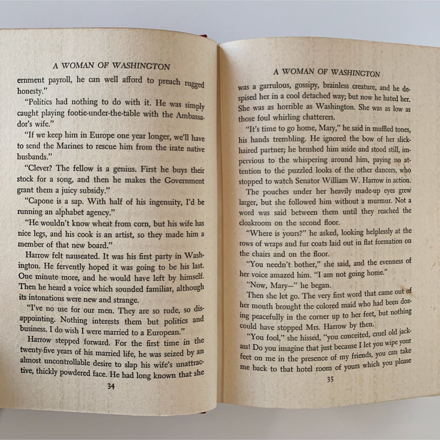 A Woman of Washington, Cornelius Vanderbilt, Jr, 1937 - Pretty Old Books