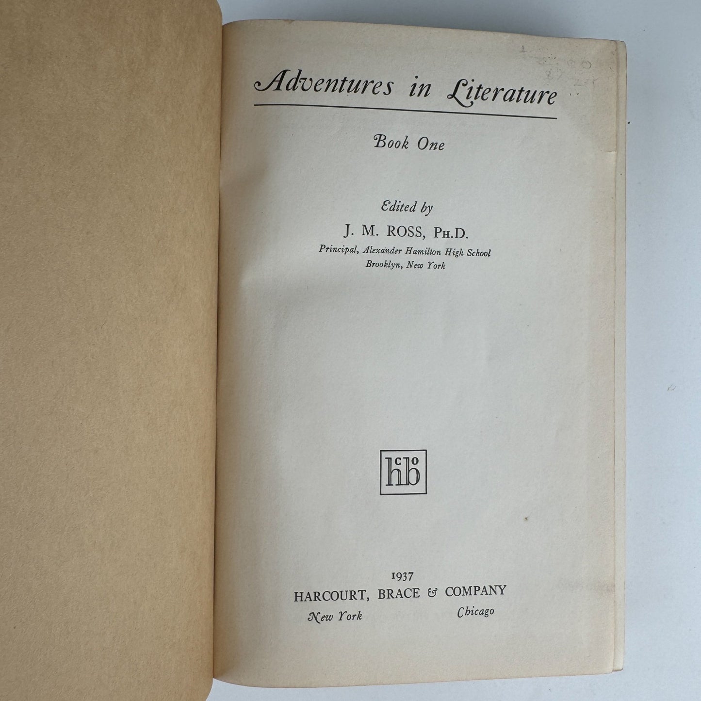 Adventures in Literature, Book One, 1937 - Pretty Old Books