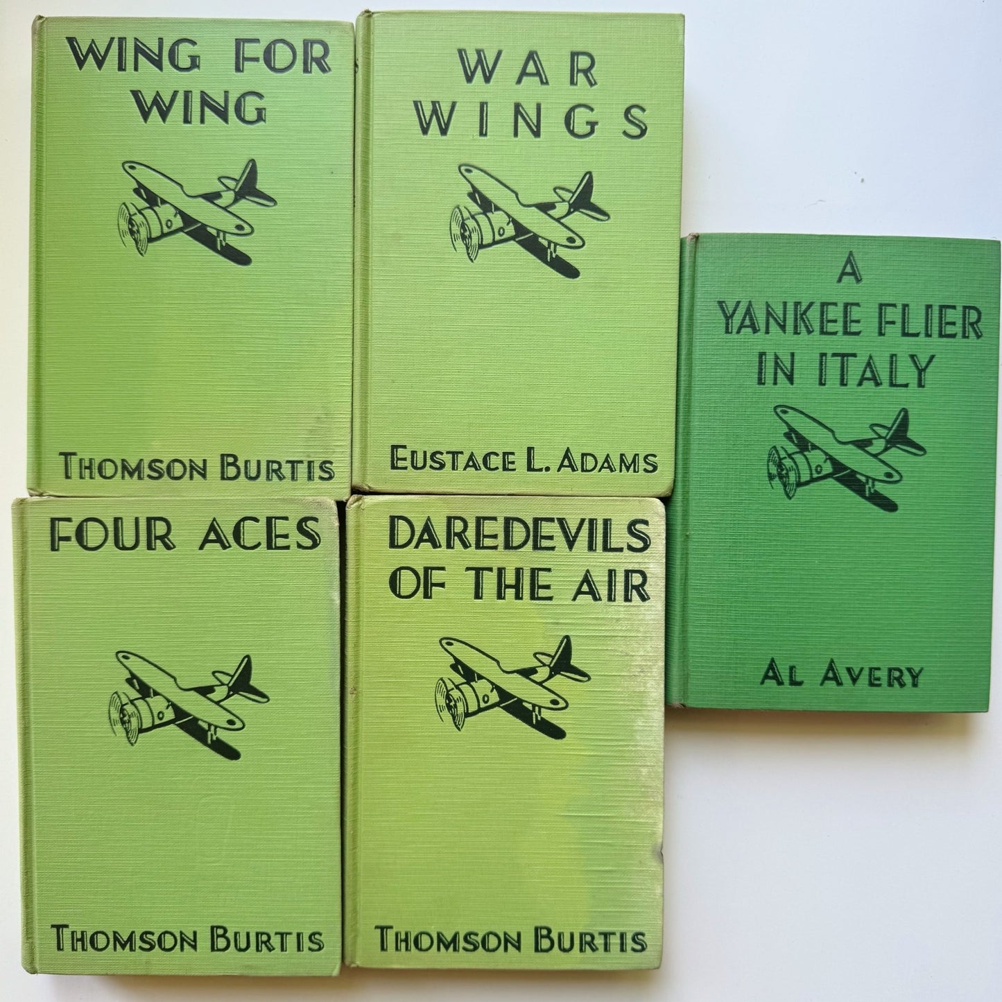 Air Combat Stories For Boys, Mid Century Children's Book Set - Pretty Old Books