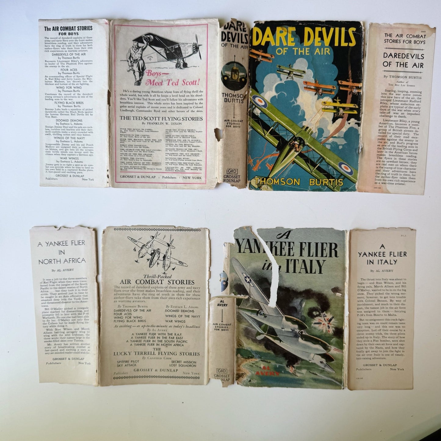 Air Combat Stories For Boys, Mid Century Children's Book Set - Pretty Old Books