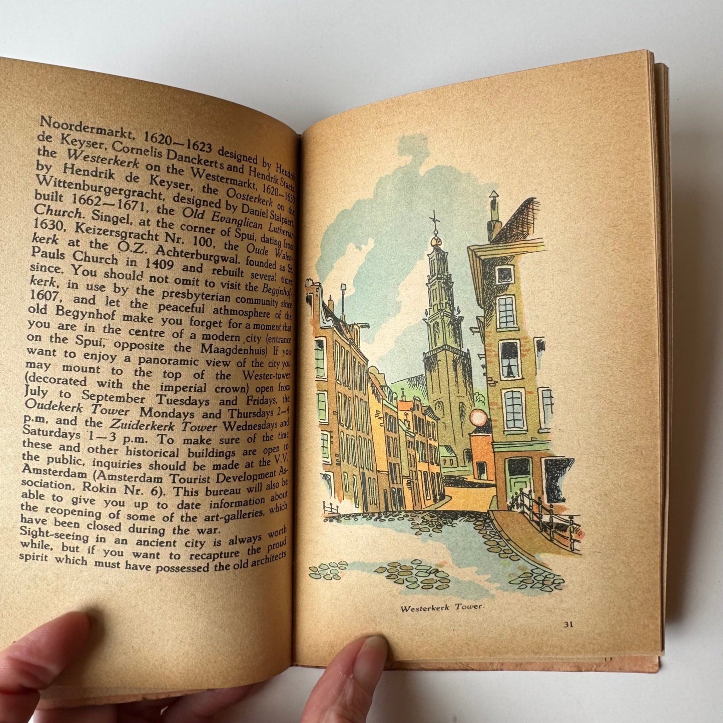 All About Amsterdam, 1945 Soldiers' Travel Guide With Map, WWII - Pretty Old Books