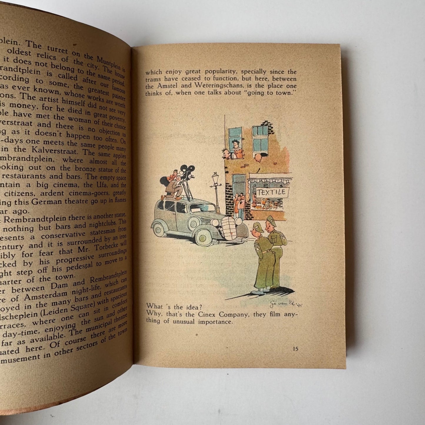 All About Amsterdam, 1945 Soldiers' Travel Guide With Map, WWII - Pretty Old Books