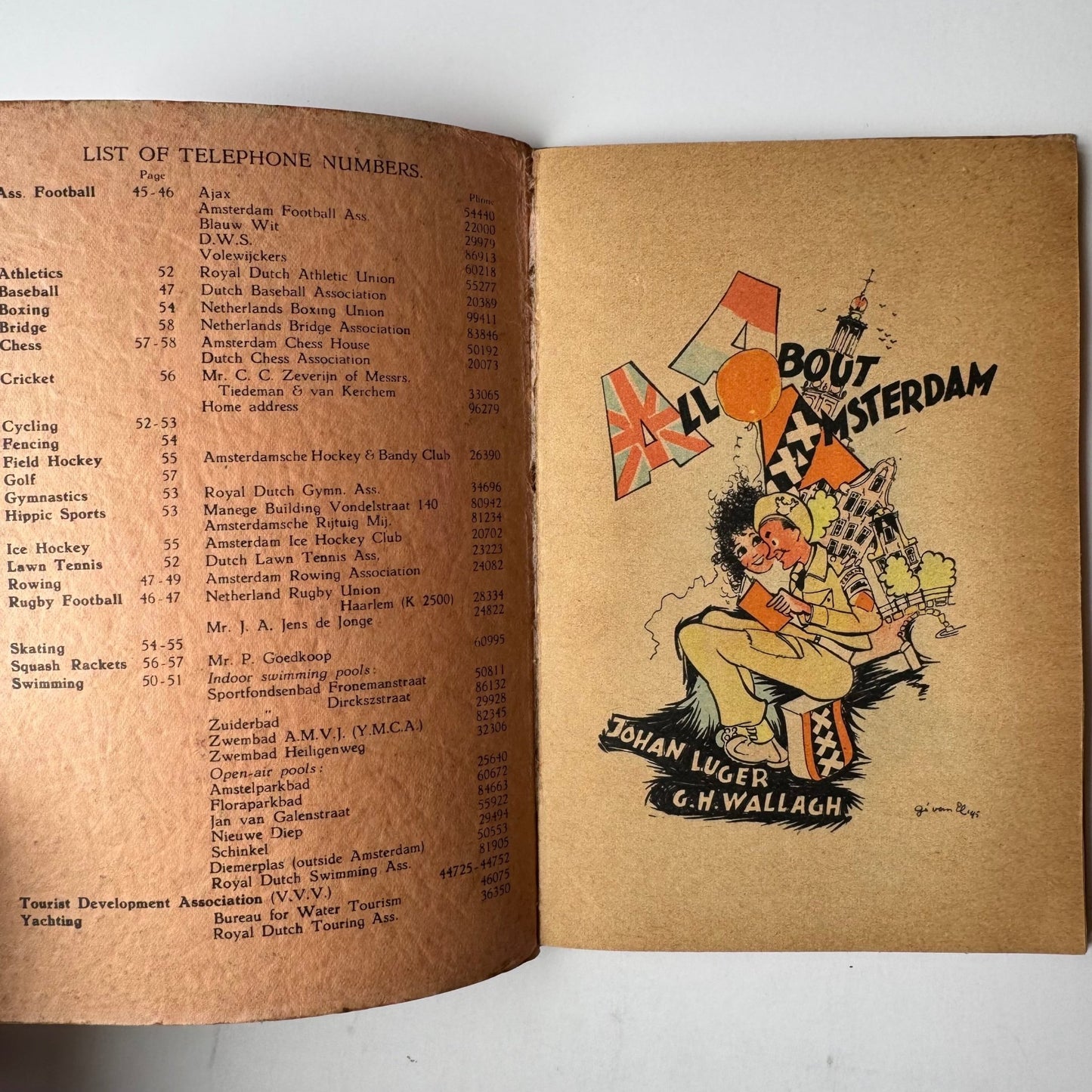 All About Amsterdam, 1945 Soldiers' Travel Guide With Map, WWII - Pretty Old Books
