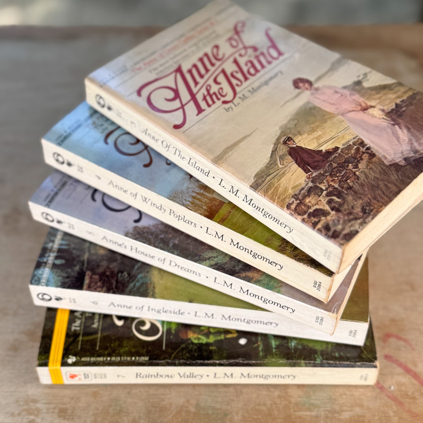 Anne of Green Gables Vintage Paperback Set, L.M. Montgomery, Bantam Classic Edition - Pretty Old Books
