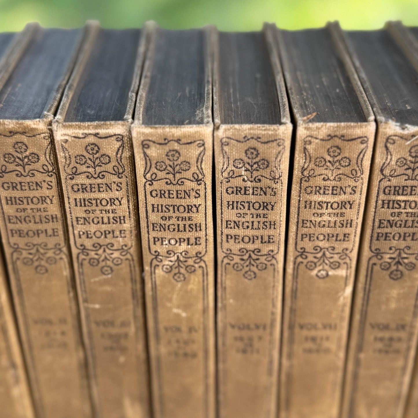 Antique Mini Beige Neutral Book Set, Green’s History of the English People - Pretty Old Books