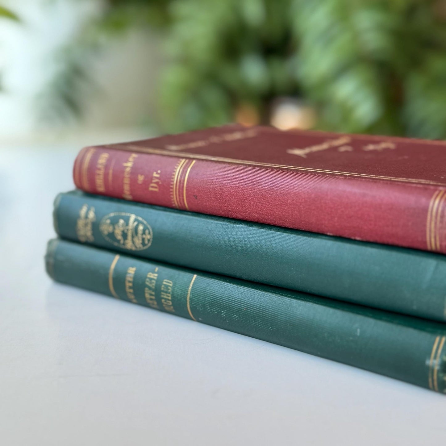 Antique Norwegian Literature Books, 1920s Ornate Marbled Novels - Pretty Old Books