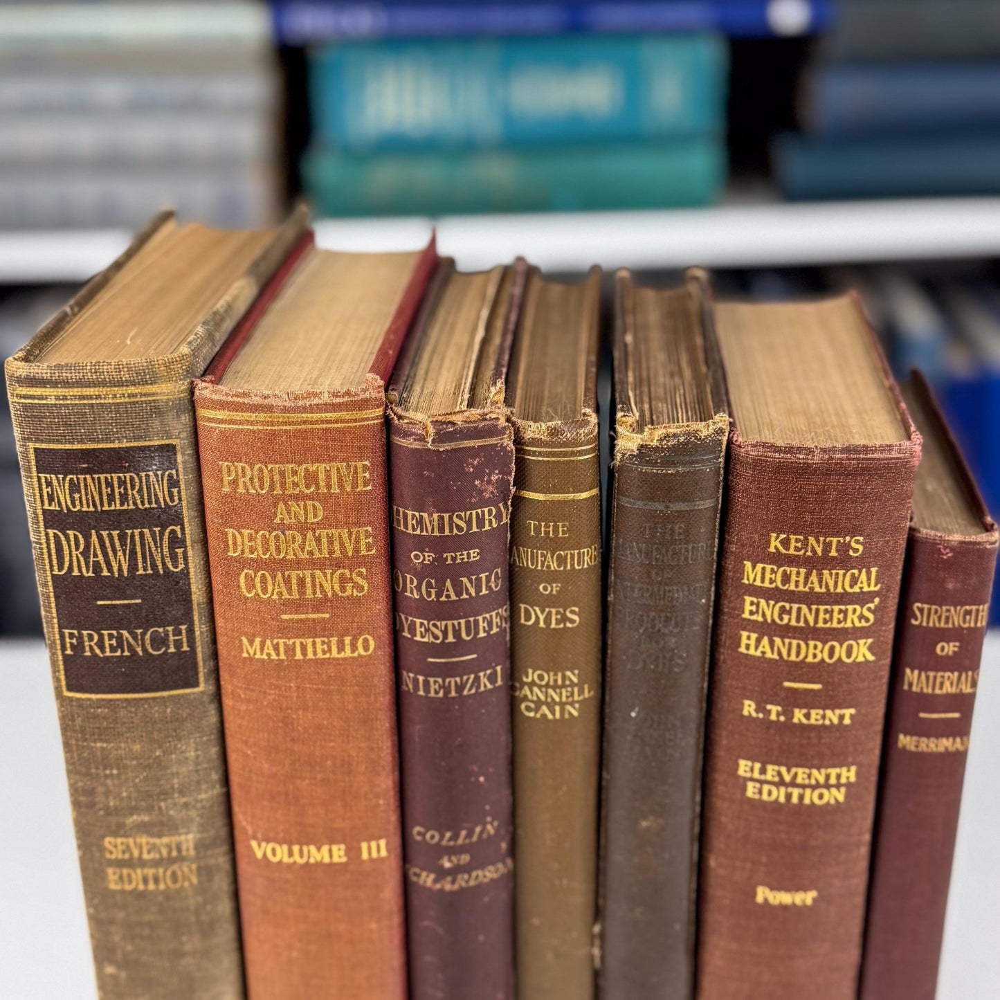 Antique Red and Copper School Book Bundle for Shelf Styling - Pretty Old Books