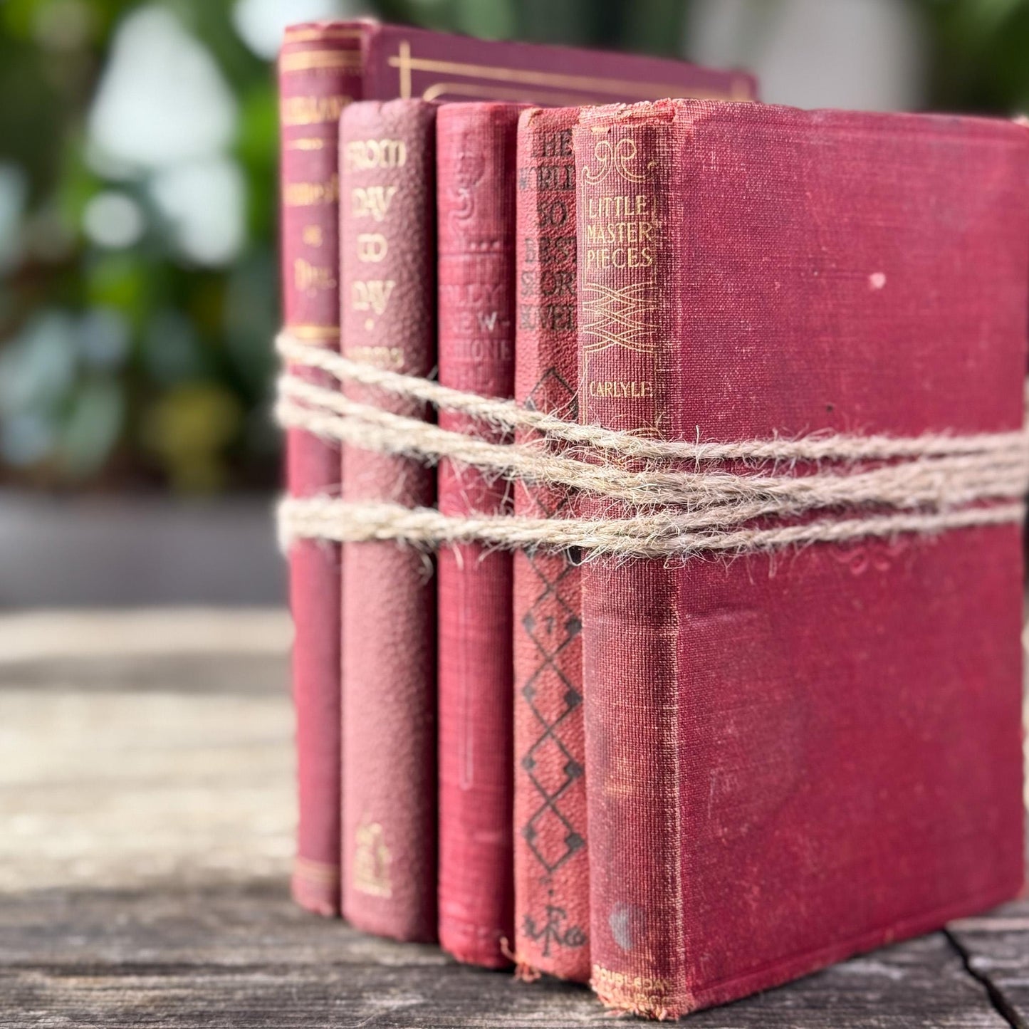 Antique Red Mini Book Bundle - Pretty Old Books