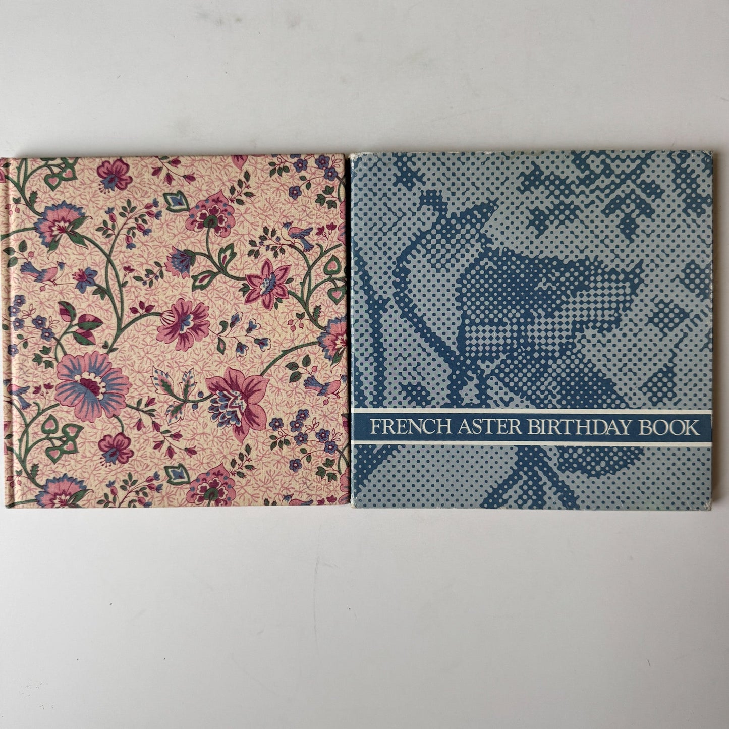 Avon French Aster Birthday Book, 1985 Perpetual Calendar, Botanical Art - Pretty Old Books