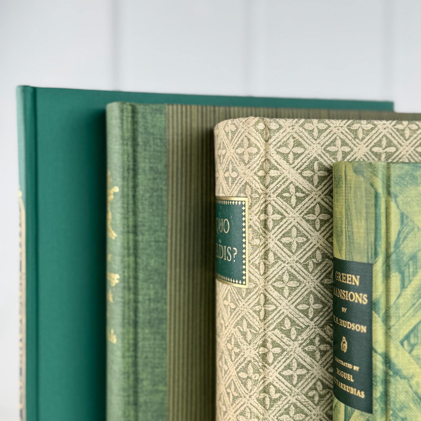 Beige and Green Heritage Press, 1950s Mid Century Books for Bookshelf Decor - Pretty Old Books
