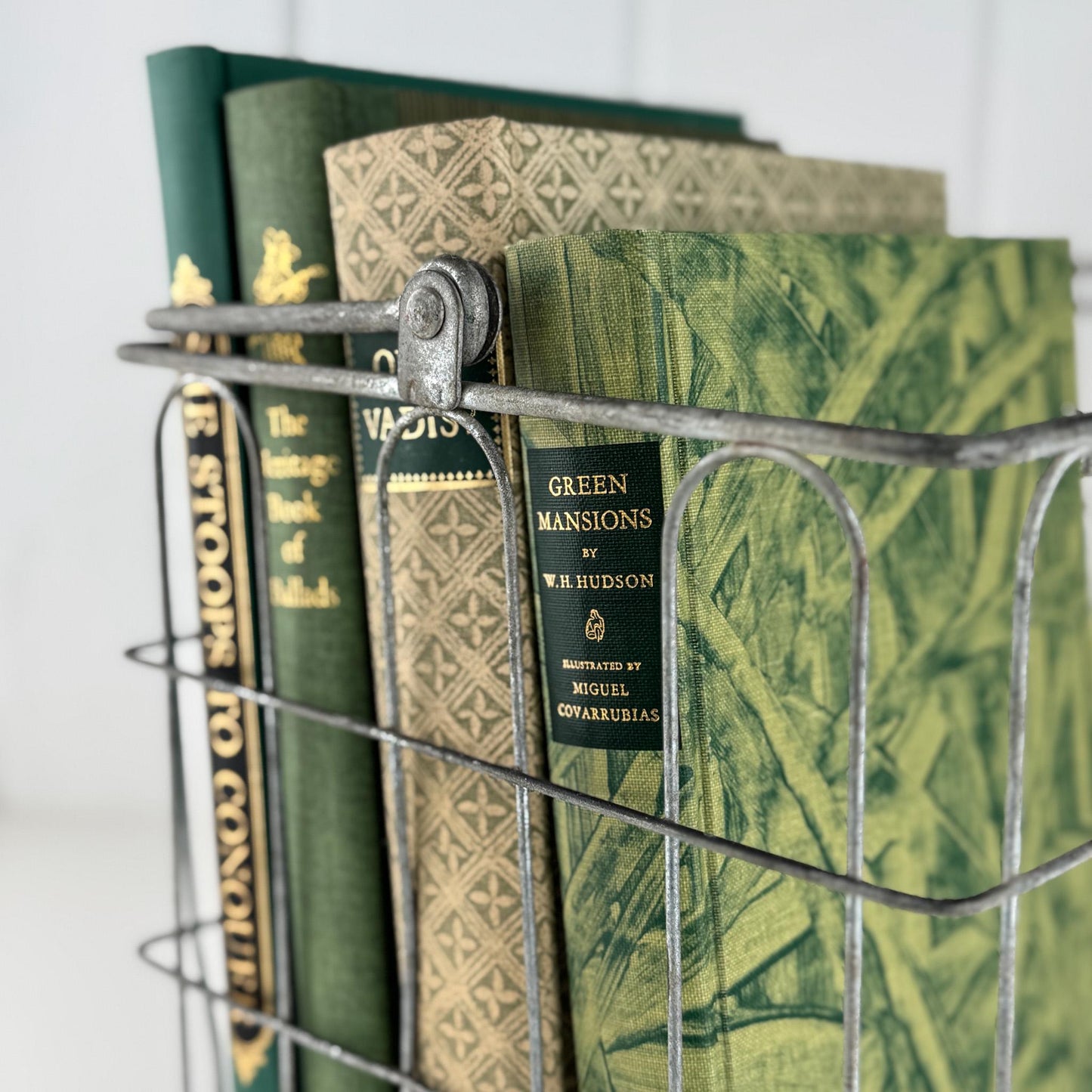 Beige and Green Heritage Press, 1950s Mid Century Books for Bookshelf Decor - Pretty Old Books