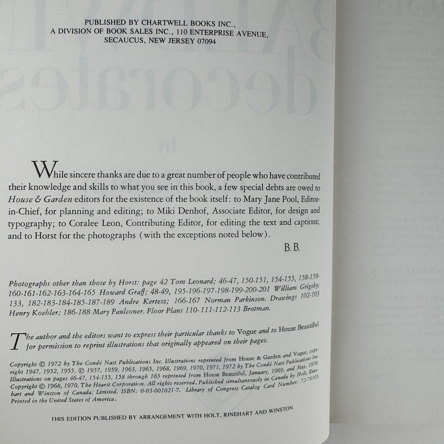 Billy Baldwin Decorates: A Book of Practical Decorating Ideas, 1972 - Pretty Old Books