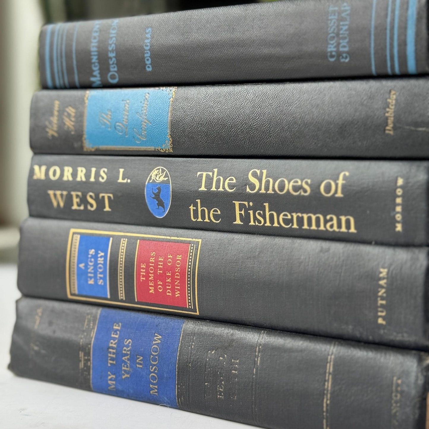 Black and Blue Mid Century Modern Decorative Books for Display - Pretty Old Books