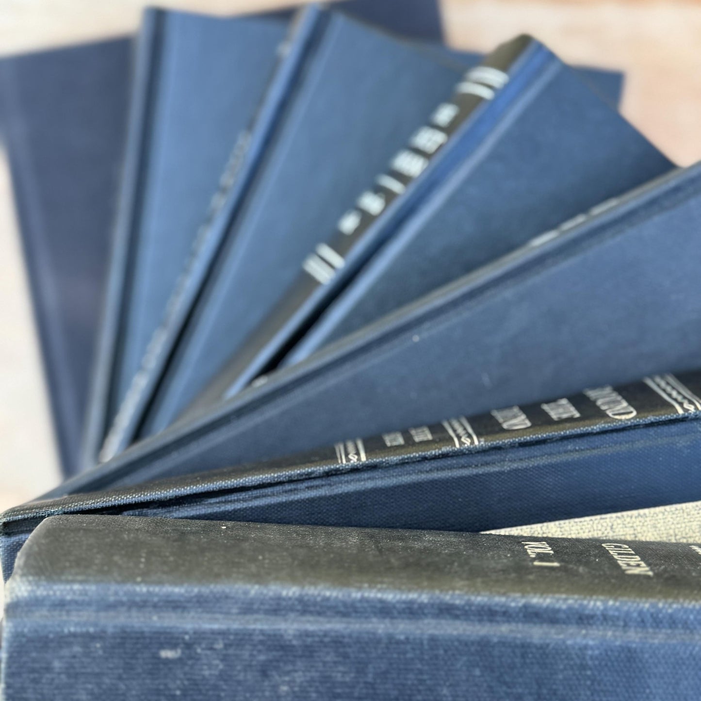 Black and Silver Vintage Books for Moody Shelf Styling - Pretty Old Books