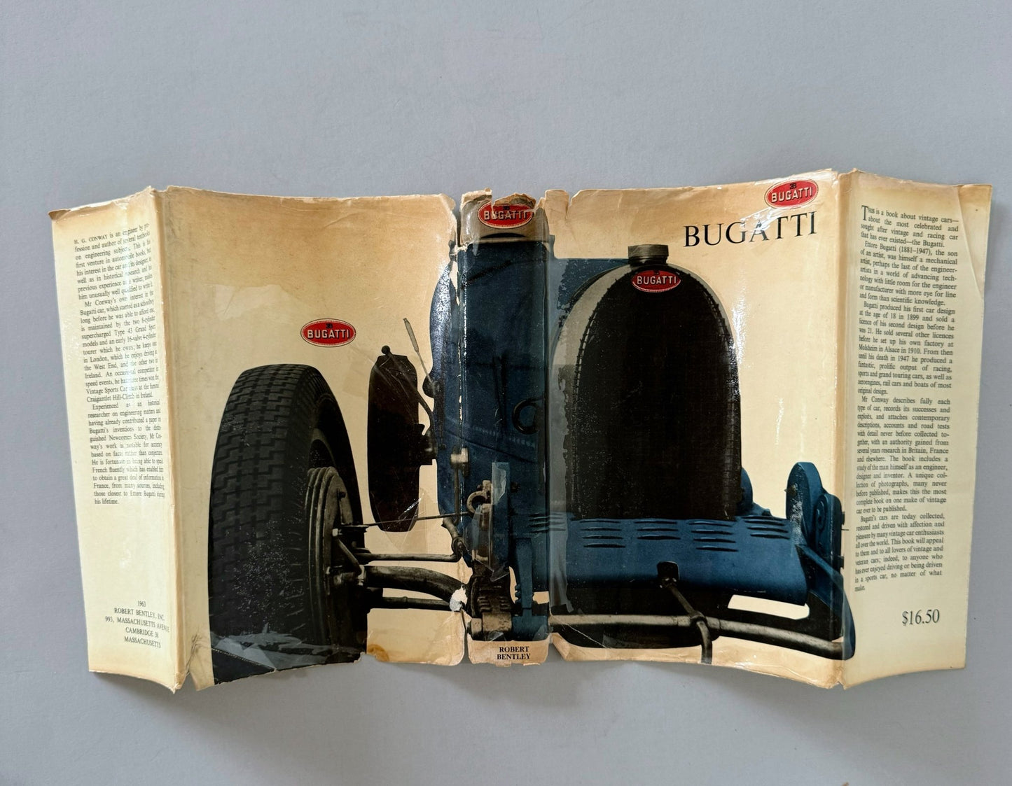 Bugatti, Vintage Car Book, Illustrated Collectible 1963 Hardcover - Pretty Old Books