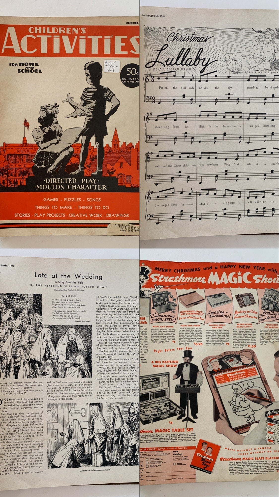 Children's Activities for Home and School, Vintage Magazines Mid Century 1940s, Choose One - Pretty Old Books