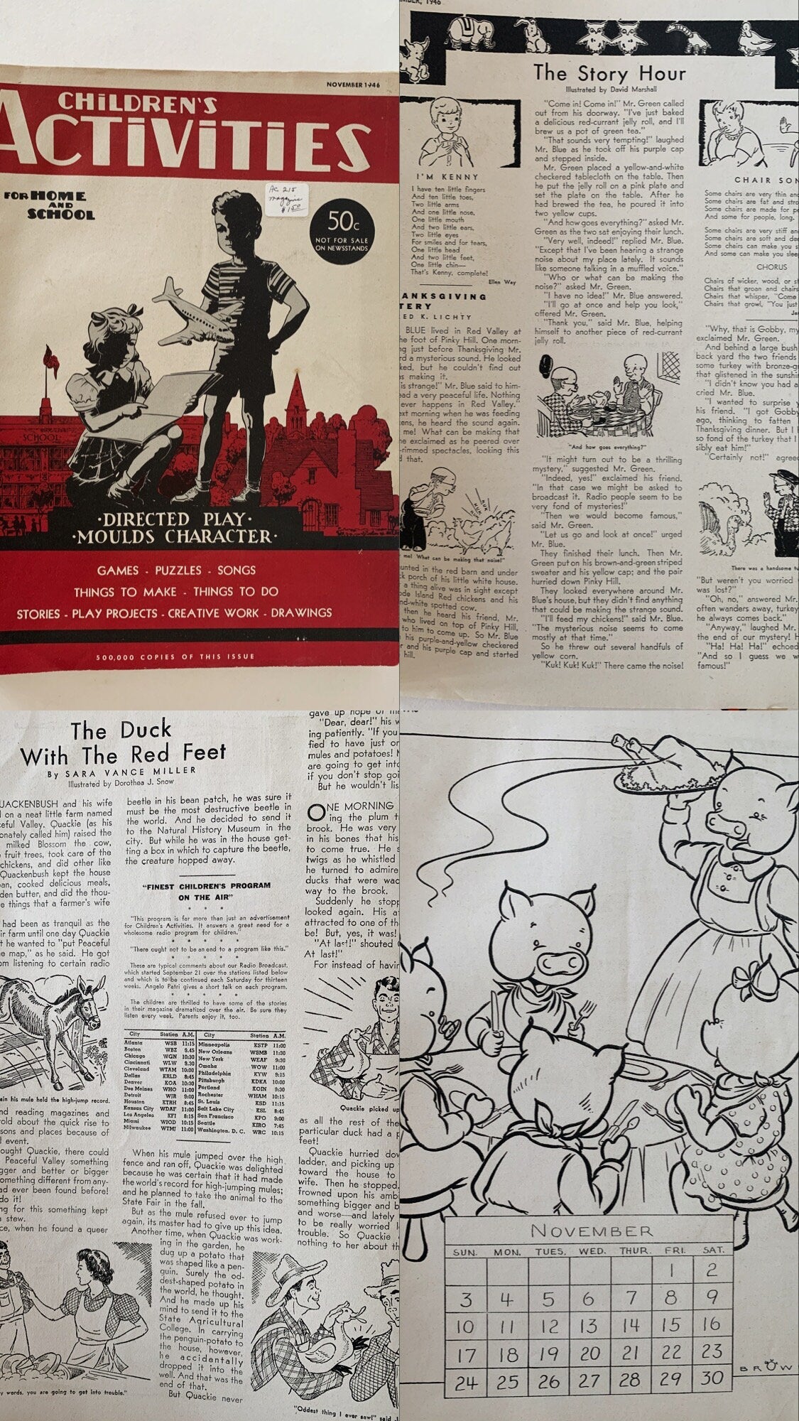 Children's Activities for Home and School, Vintage Magazines Mid Century 1940s, Choose One - Pretty Old Books