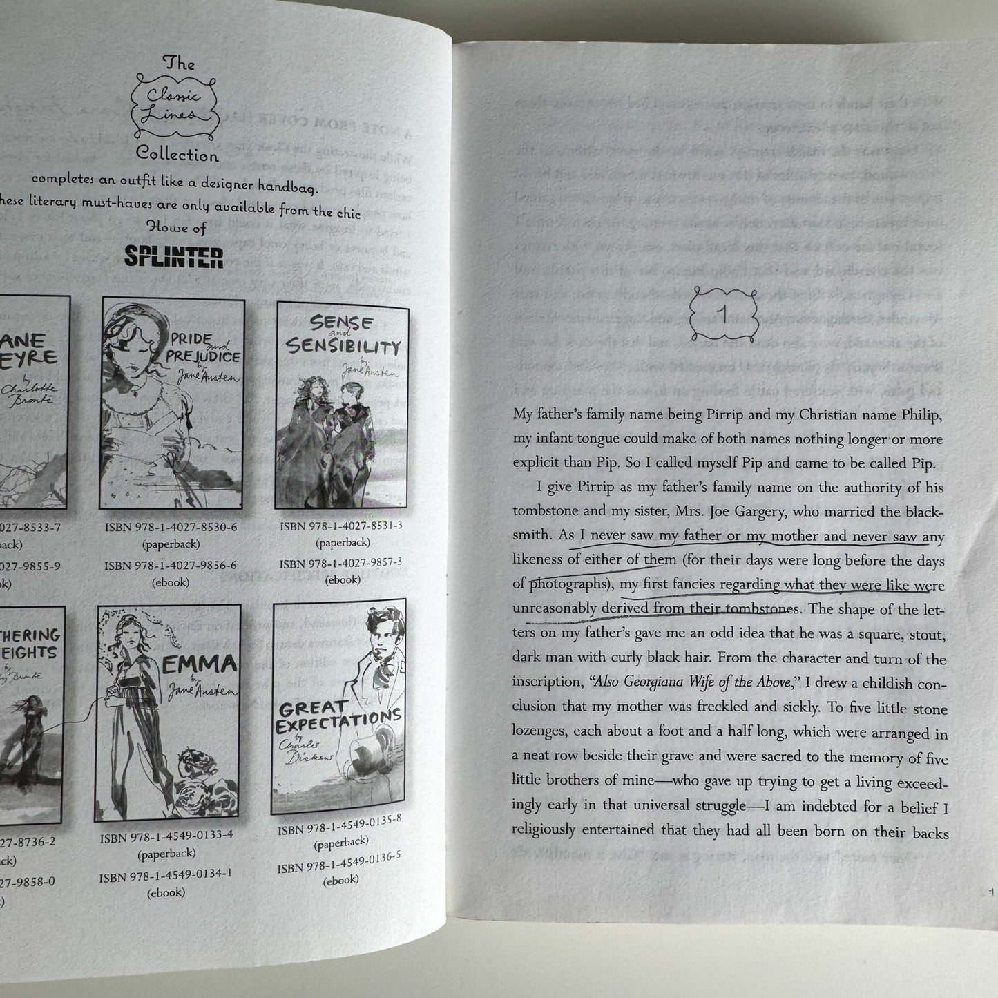 Classic Lines Editions: Great Expectations and Wuthering Heights, Paperback 2012 - Pretty Old Books