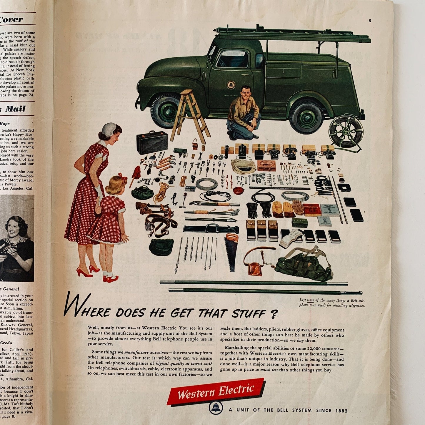 Collier's Magazine, May 31, 1952, Mid Century Modern Magazine with Ads - Pretty Old Books