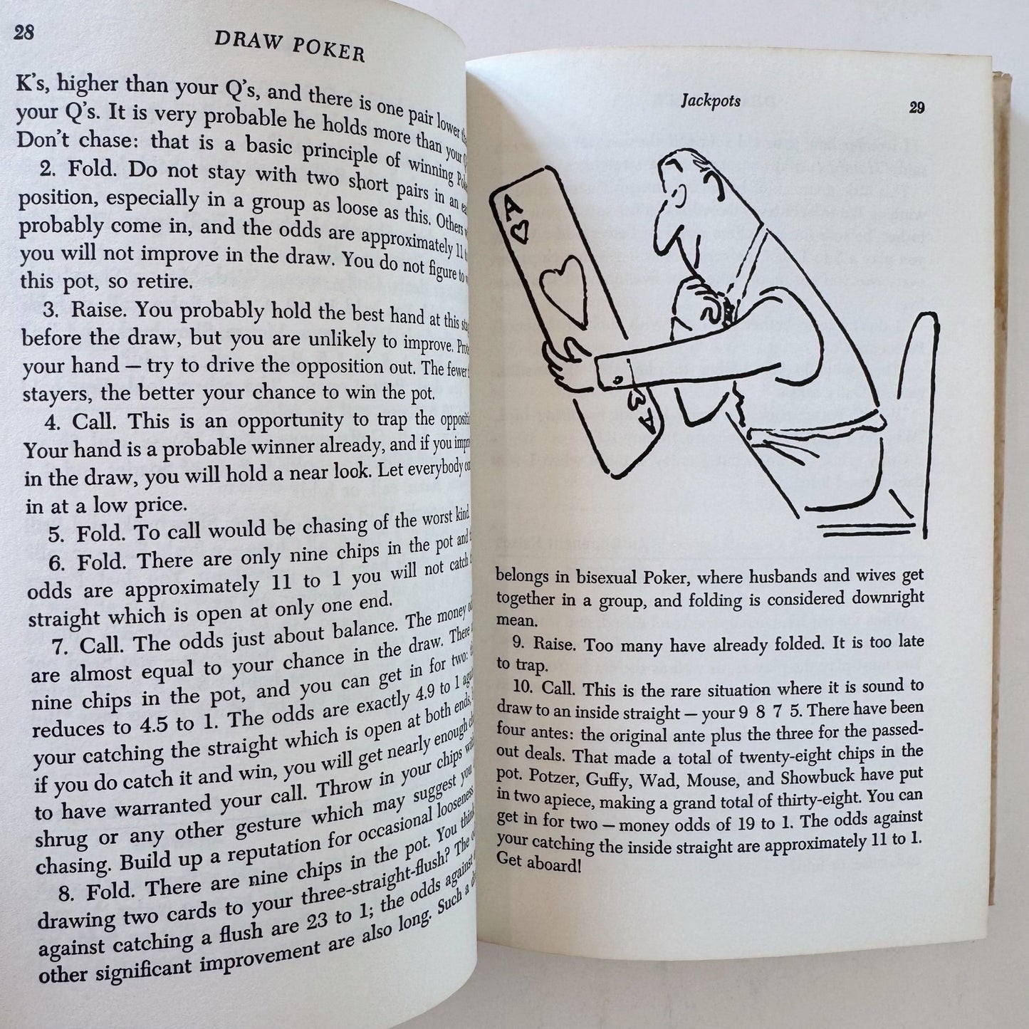Common Sense in Poker, Irwin Steig, Illustrated Vintage Poker Guide 1963 - Pretty Old Books