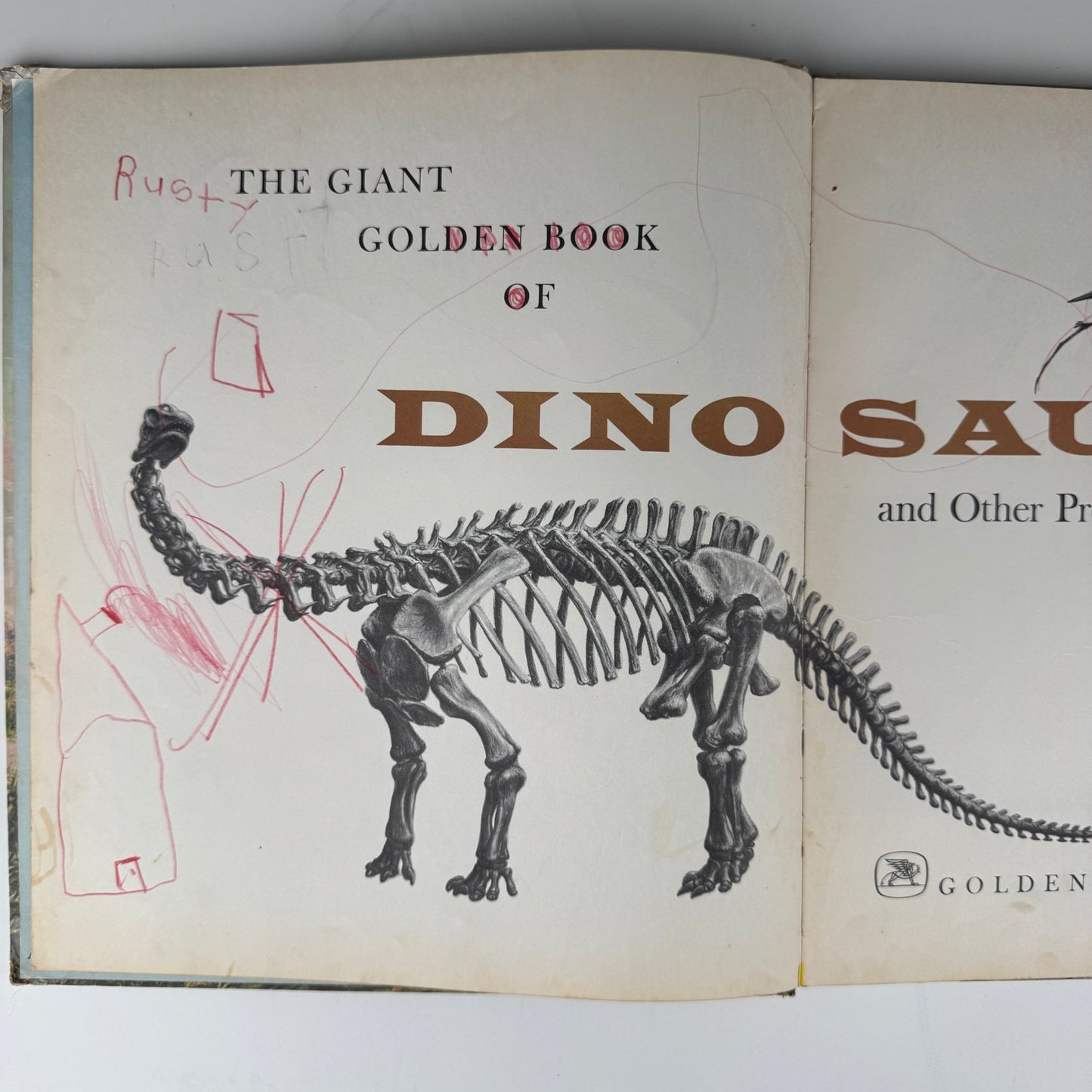 Dinosaurs and Other Prehistoric Reptiles, A Giant Golden Book: 1960 - Pretty Old Books