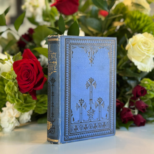 Don Quixote, Complete in One Volume, 1878, Lippincott Blue Antique Hardcover - Pretty Old Books